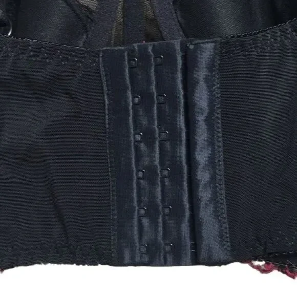 Fredericks Of Hollywood 36D Black & Red Lace Underwire Bra - Picture 3 of 5